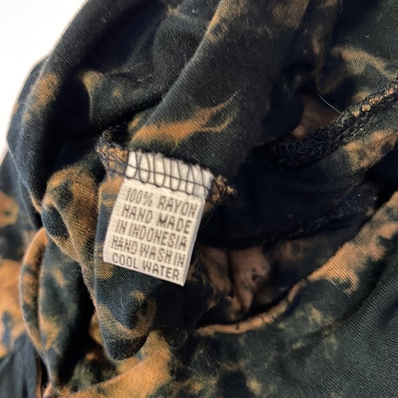 Ima Black and Caramel Tie Dyed Organic Cotton Harem Pants - Women’s Size Medium - Picture 10 of 11